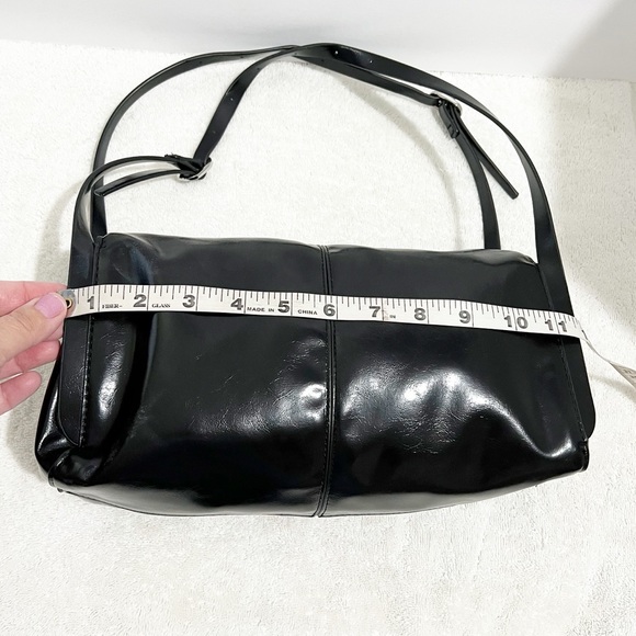 Zara Black Glossy Shoulder Bag - Picture 7 of 10